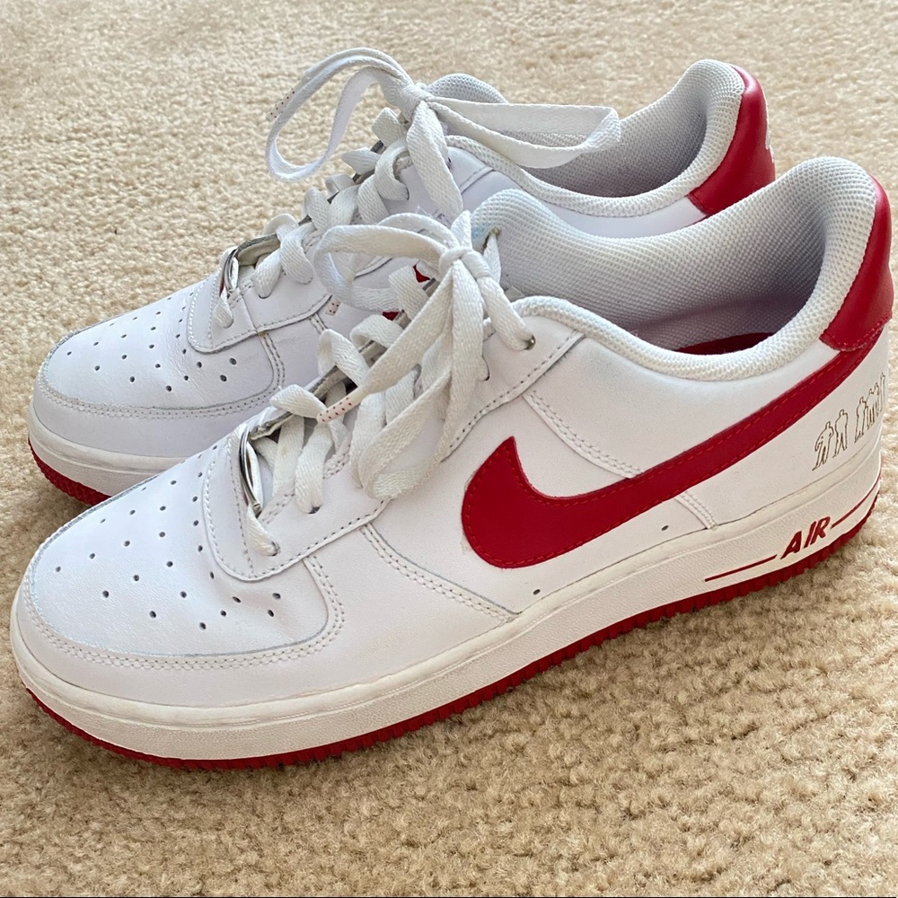 Red + White Air Force Ones